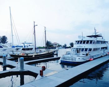 Boats in harbor