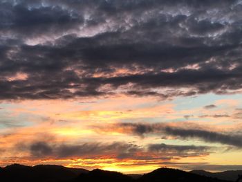 Scenic view of dramatic sky during sunset