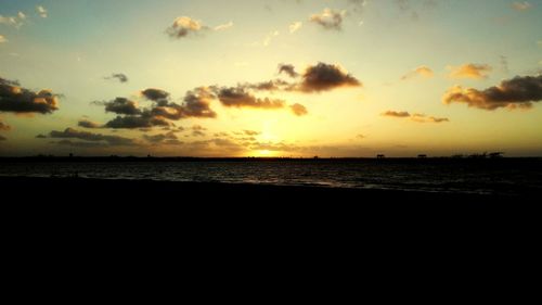 Scenic view of sea at sunset