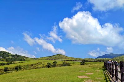 Scenic view of field against sky