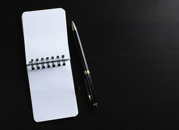 High angle view of pen on table