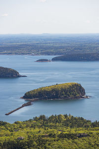 View of mt desert narrows from cadillac mountain, acadia national park, maine, usa