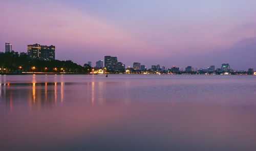 Illuminated city at night