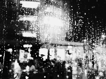 Close-up of water drops on glass
