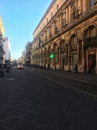 View of city street and buildings