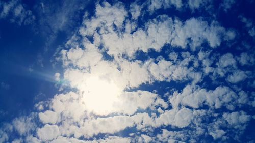 Low angle view of clouds in blue sky