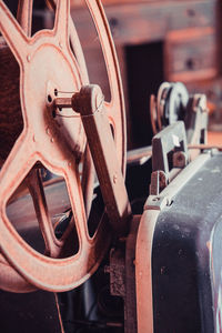 Close-up of old machine part