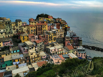 High angle shot of townscape