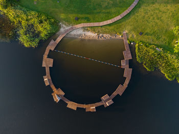 High angle view of sea against sky