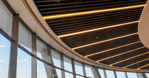 Low angle view of illuminated ceiling in building