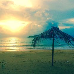 Scenic view of sea at sunset