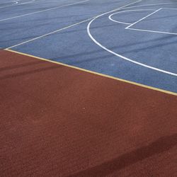 High angle view of basketball court