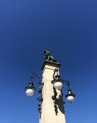 Low angle view of clear blue sky