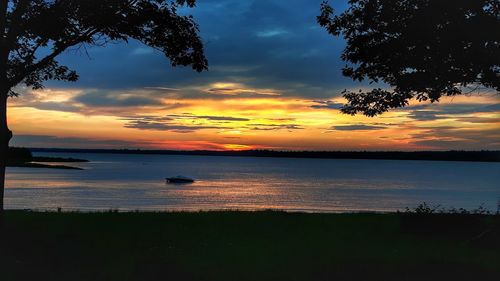 Scenic view of sea during sunset
