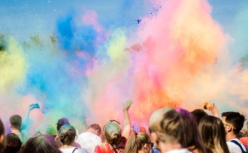 People enjoying holi