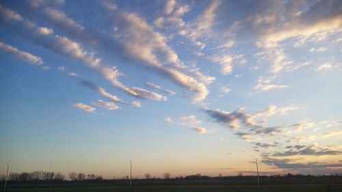 Low angle view of sky during sunset