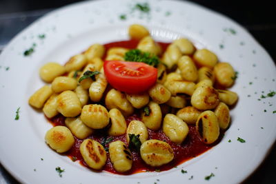 Close-up of salad served in plate