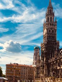 Low angle view of cathedral in city against sky