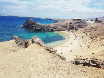 Panoramic view of beach against sky