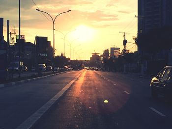 City street at sunset
