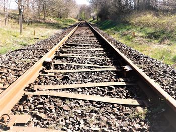 High angle view of railroad tracks