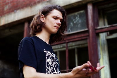 Close-up of young woman