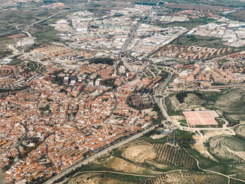 High angle view of city