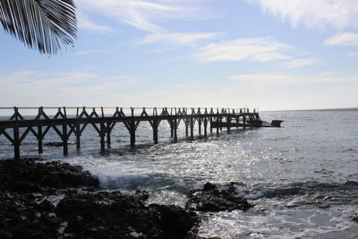 View of pier on sea