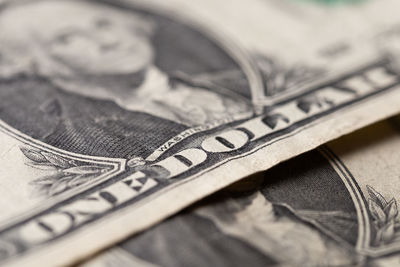 Close-up of paper currency