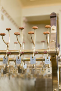 High angle view of padlocks