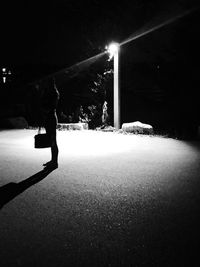 Illuminated street light at night