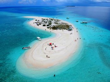 High angle view of beach