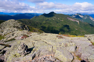 Scenic view of rocky mountains against sky