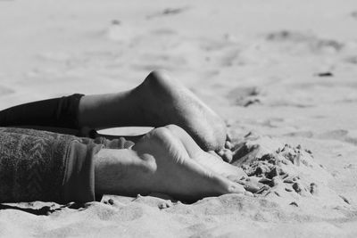 Low section of man on the beach