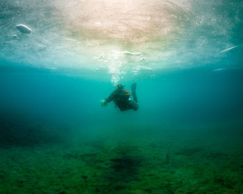 Man swimming in sea