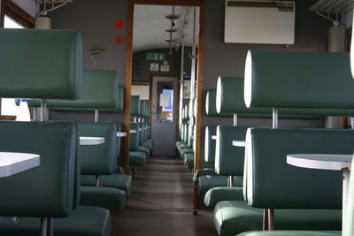 Empty seats in train