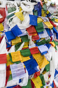 Prayer flags in leh, ladakh, northern india