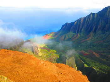 Scenic view of mountains against sky