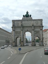 Low angle view of statue in city