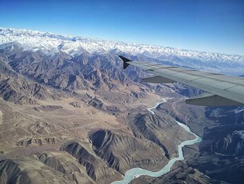 Aerial view of snowcapped mountains