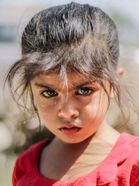 Close-up portrait of cute girl