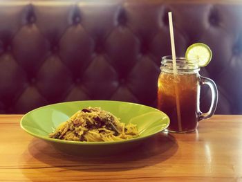 Close-up of drink on table