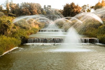 Scenic view of waterfall in forest