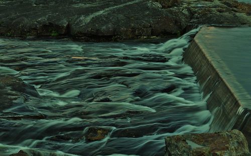 Scenic view of water flowing through rocks