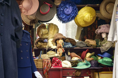 Clothes displayed at market stall