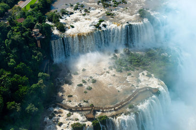 High angle view of waterfall