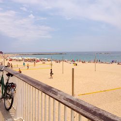 Volleyball ground on sandy beach