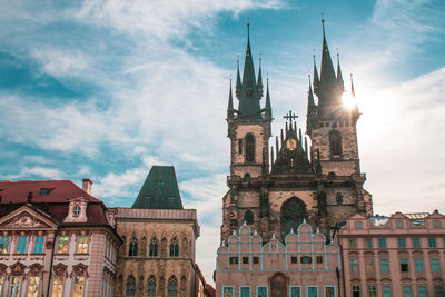 Low angle view of buildings against sky