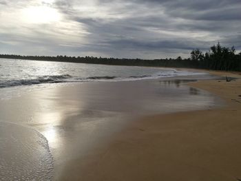 Scenic view of beach against sky