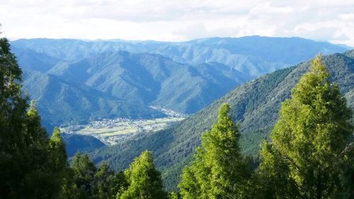 Scenic view of mountains against sky